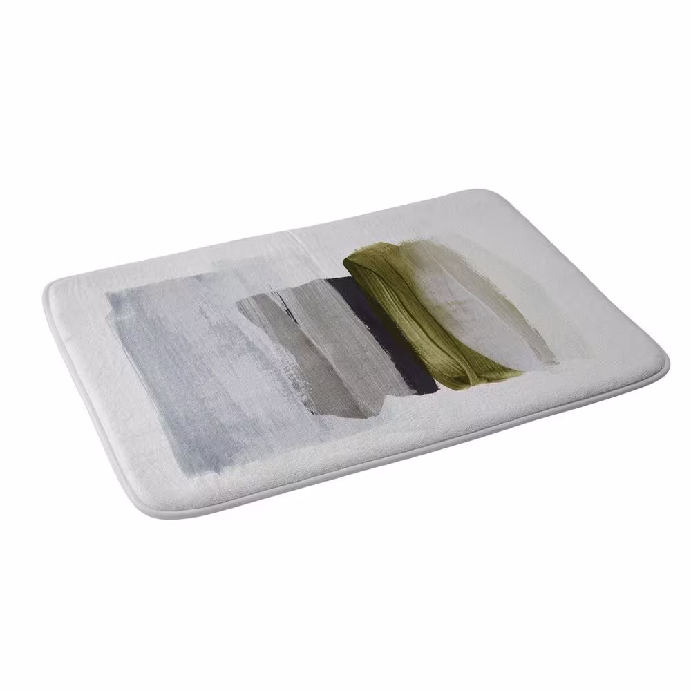 DenyDesigns. Iris Lehnhardt minimalism 1 34 in. x 21 in. White Memory Foam Bath Mat