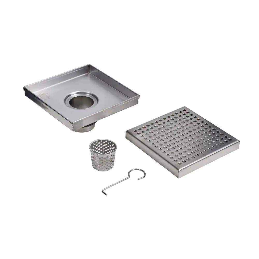 Oatey Designline 6 in. x 6 in. Stainless Steel Square Shower Drain with Square Pattern Drain Cover
