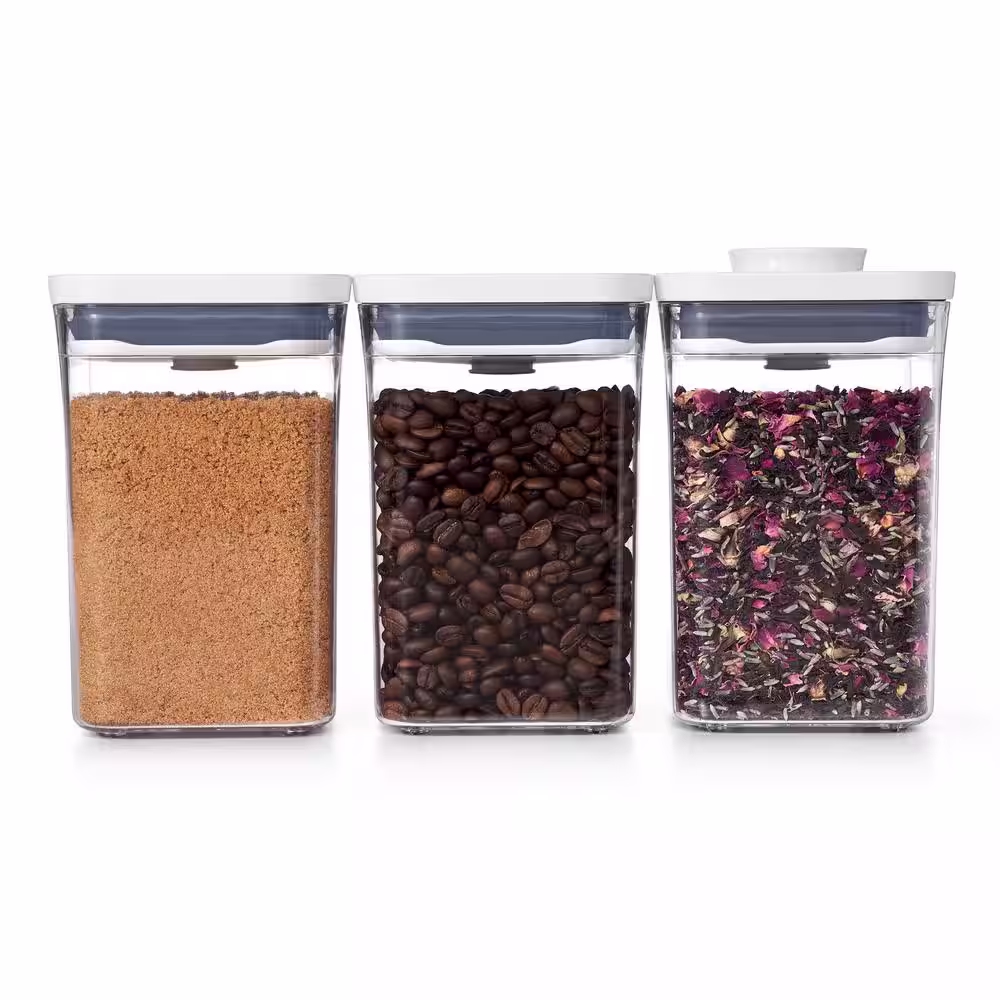 OXO Good Grips 1.1 qt. Small Square Short POP Container with Airtight Lids (3-Pack)