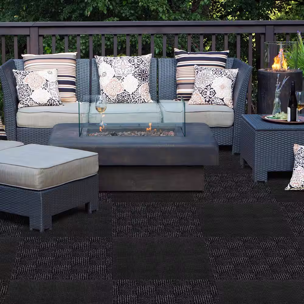 Foss Cascade Black Ice Residential/Commercial 24 in. x 24 Peel and Stick Carpet Tile (15 Tiles/Case) 60 sq. ft.