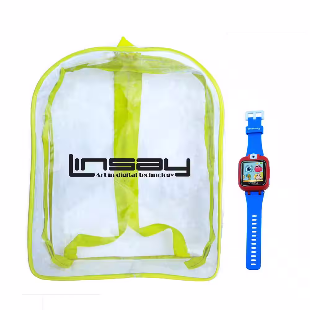 LINSAY 1.5 in. Smart Watch Kids Cam Selfie with Bag Pack, Blue