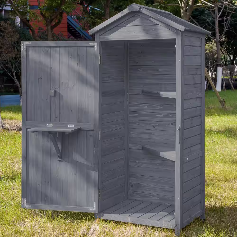Sireck 2.1 ft. W x 1.5 ft. D Wood Shed with Single Door (3.15 sq. ft.)