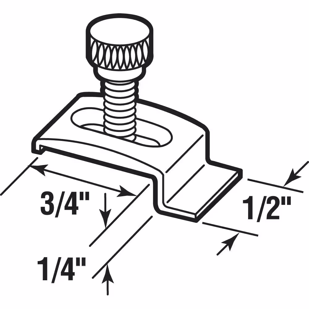 Prime-Line 1/4 in. White Aluminum Storm Door Panel Clip (8-pack)