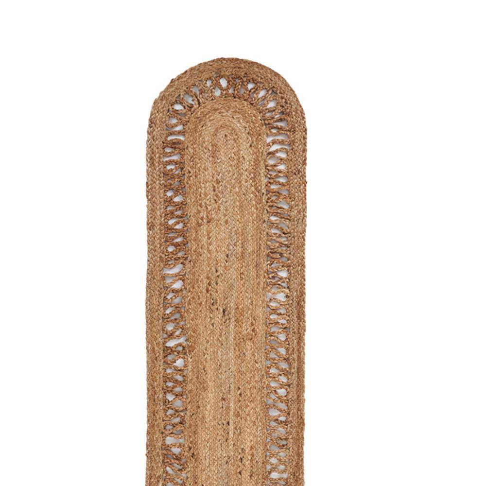 LR Home Natural Brown 16 in. x 80 in. Braided Organic Jute Table Runner