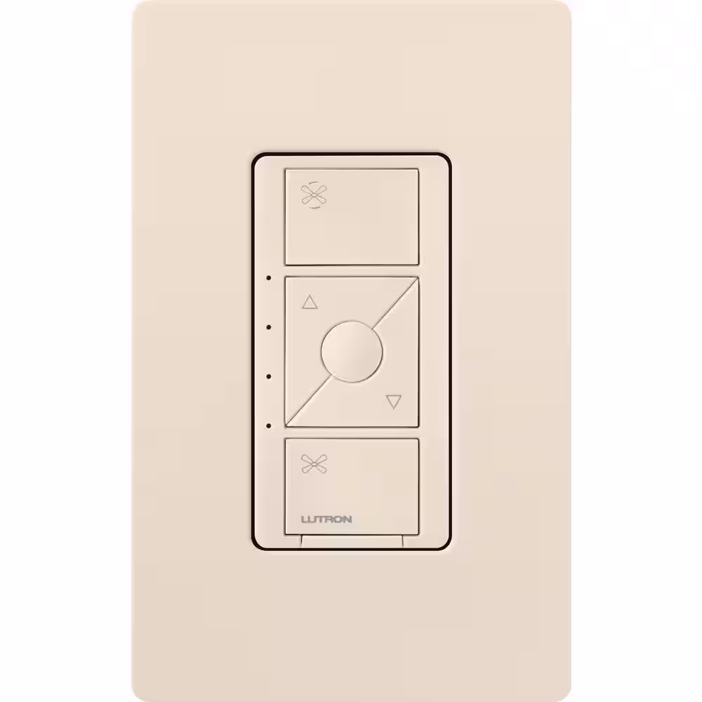 Lutron Caseta Smart Fan Speed Control, for Pull Chain Fans, 1.5-Amp/Single Pole, Light Almond (PD-FSQN-LA)