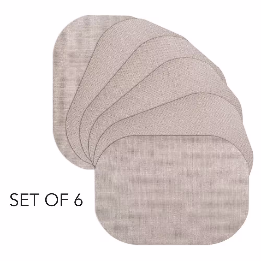 DASCO Easy Care Shell/Oval 17 in. x 12 in. Opal Vinyl Placemats (Set of 6)