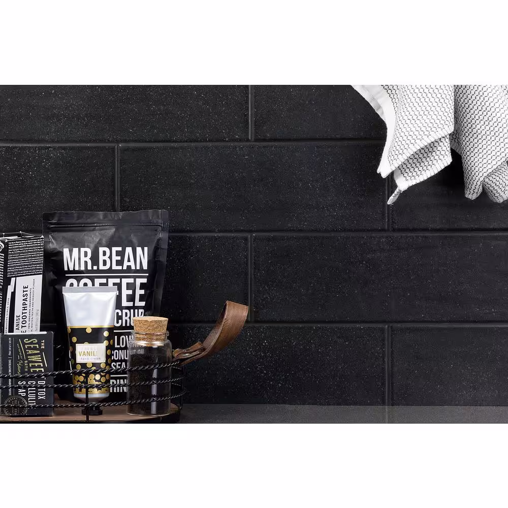 Ivy Hill Tile Piston Camp Black Rock 4 in. x 12 in. Matte Ceramic Subway Wall Tile (34-piece 10.97 sq. ft. / box)