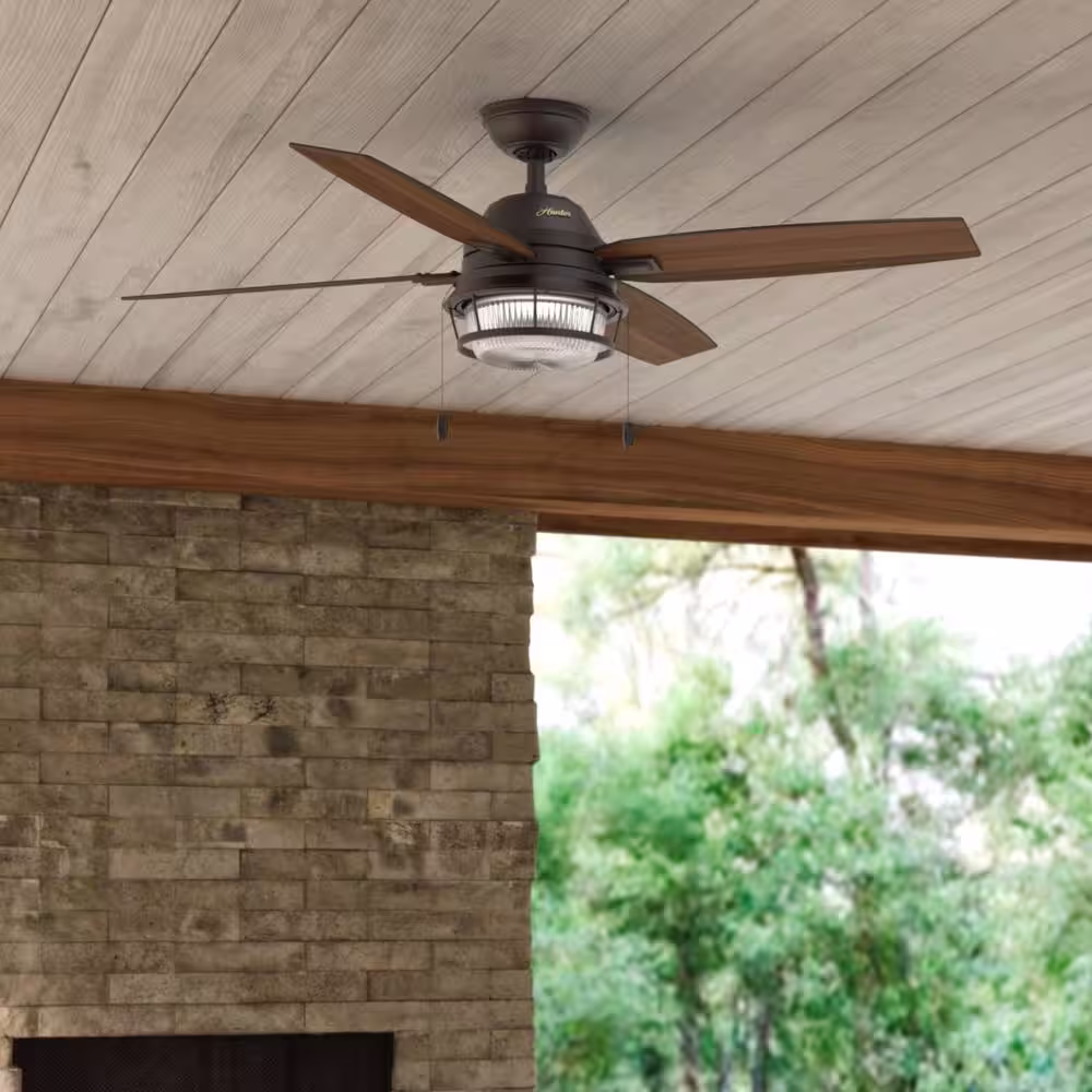 Hunter Ocala 52 in. LED Indoor/Outdoor Noble Bronze Ceiling Fan with Light