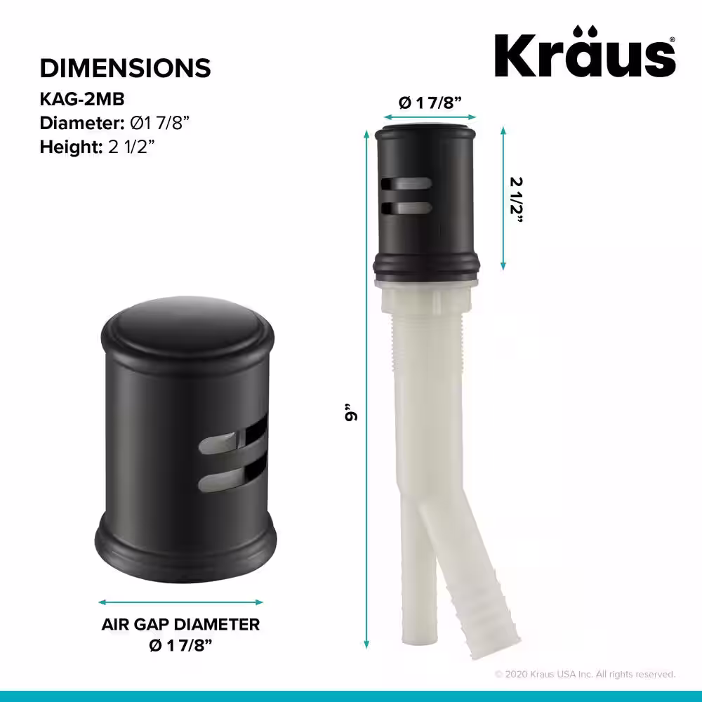 KRAUS Dishwasher Air Gap in Matte Black