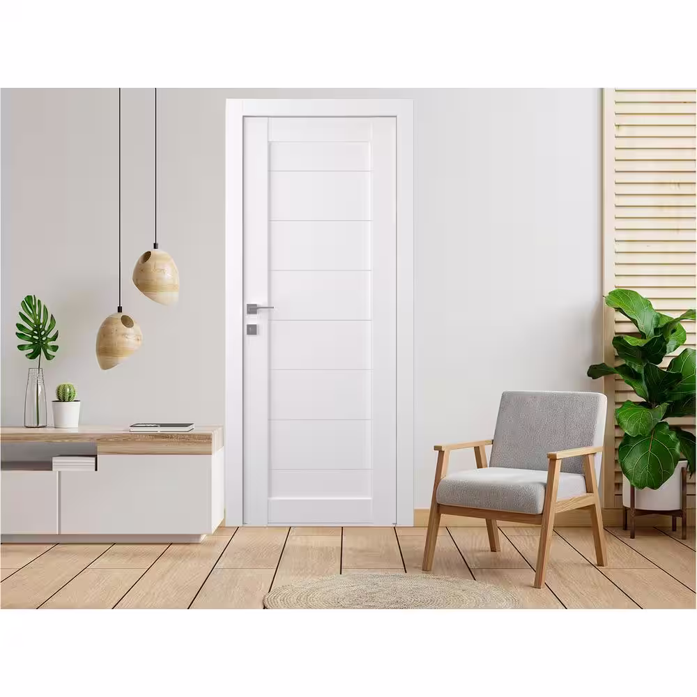 Belldinni Ermi 32 in. x 96 in. No Bore Bianco Noble Prefinished Solid Composite Core Wood Interior Door Slab