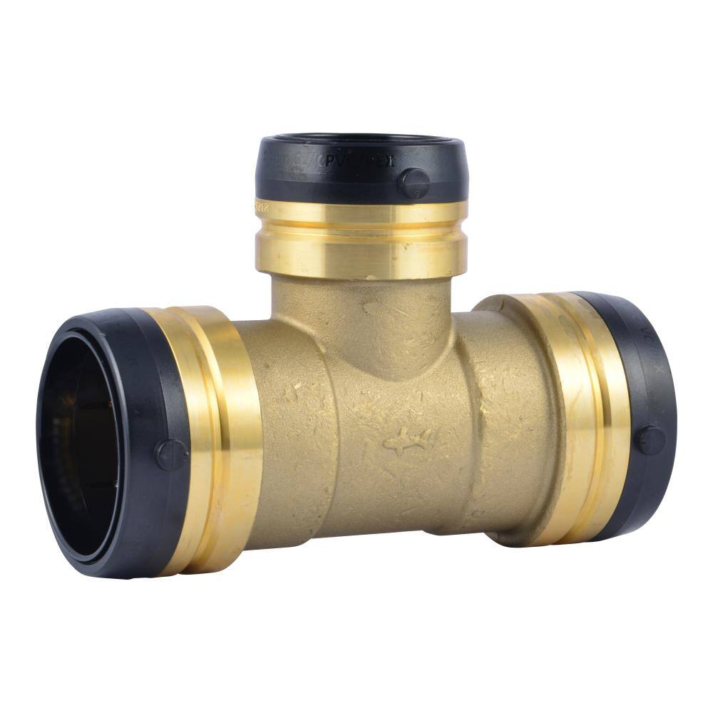 SharkBite 2 in. x 2 in. x 1-1/2 in. Push-to-Connect Brass Reducing Tee Fitting