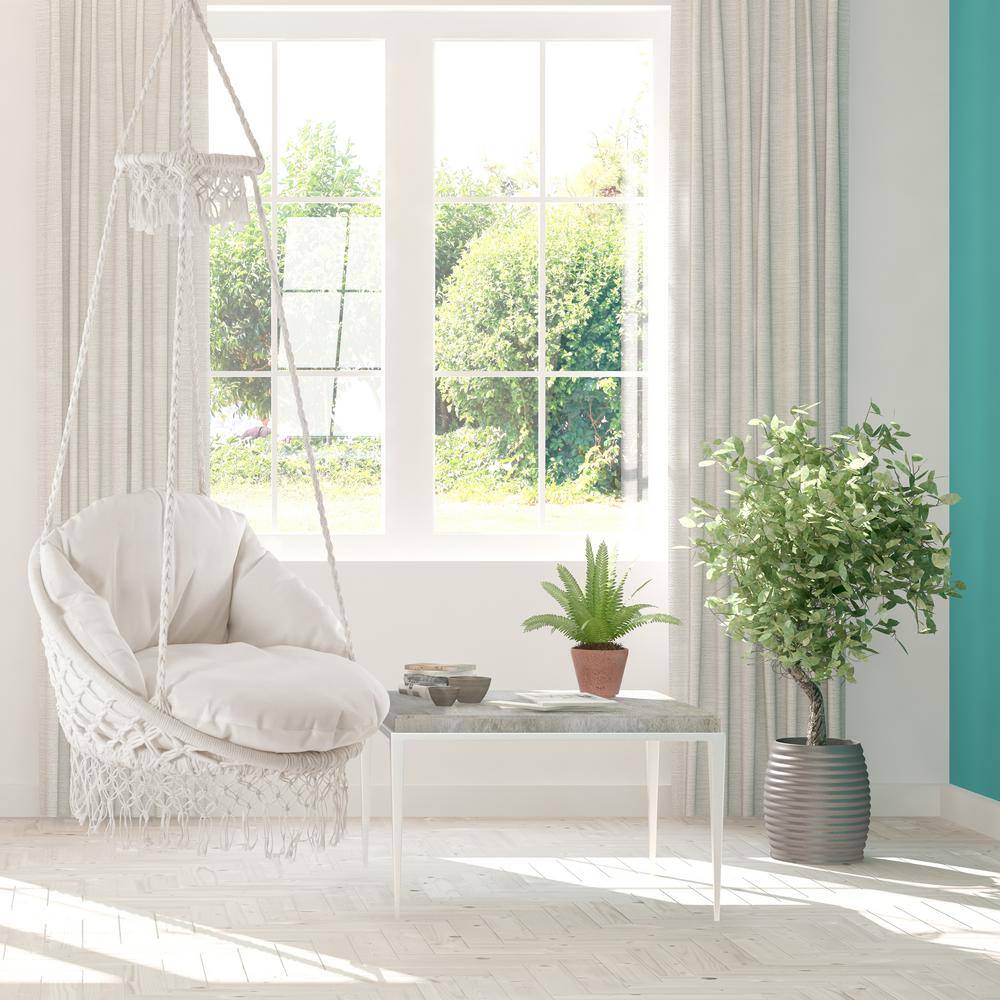 None 2.5 ft. Deluxe Macrame Hammock Chair in White