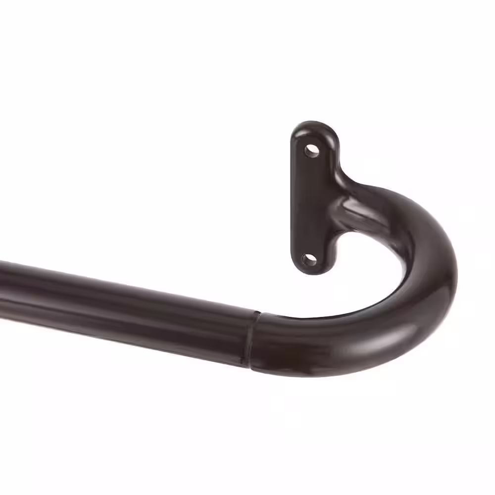 Home Decorators Collection 28 in. - 48 in. Adjustable 5/8 in. Wraparound Single Curtain Rod in Oil Rubbed Bronze