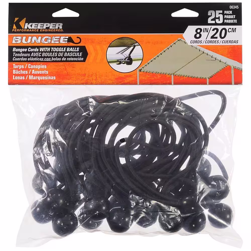 Keeper 8 in. Tarp Bungee (25-Pack)
