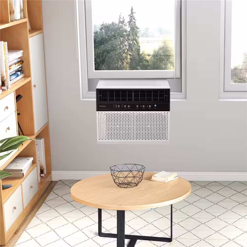 Costway 10000 BTU Window Air Conditioner Cools 250 Sq.Ft. with Remote, LED Control Panel in White