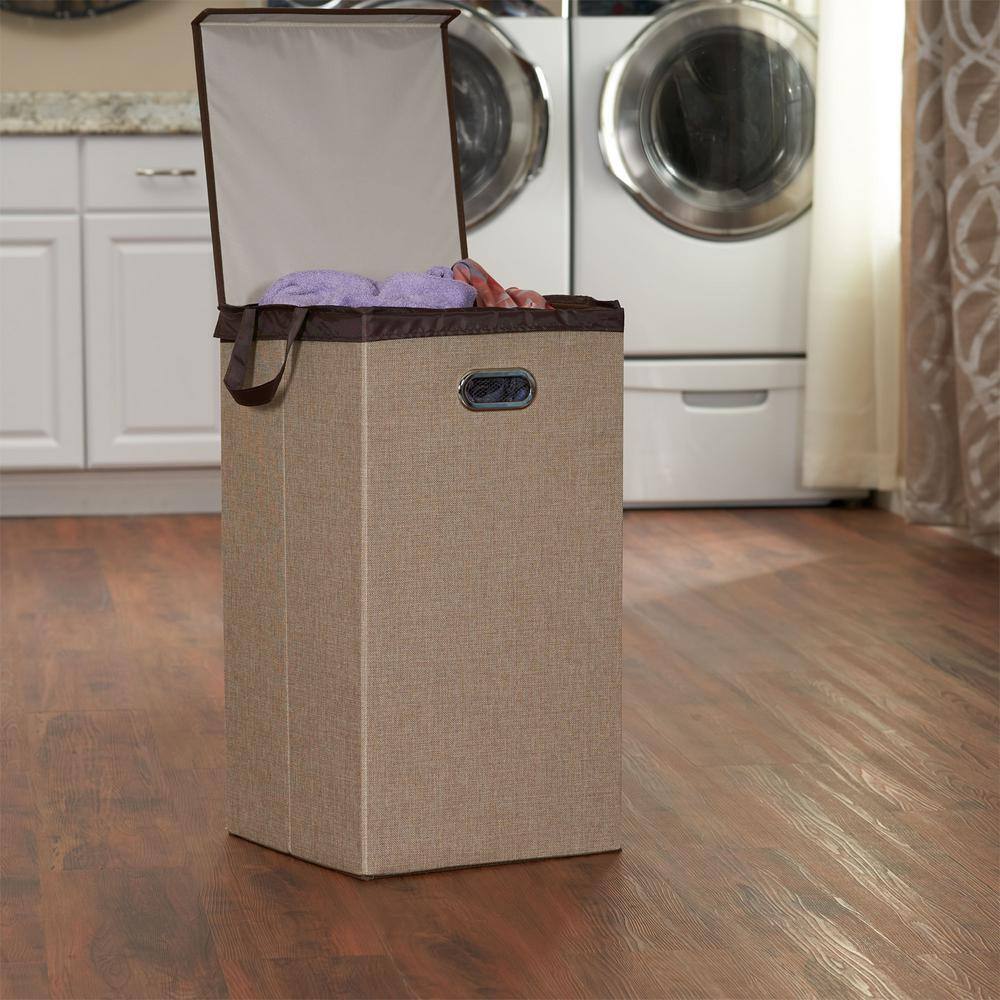 None Sand Collapsible Laundry Hamper with Lid