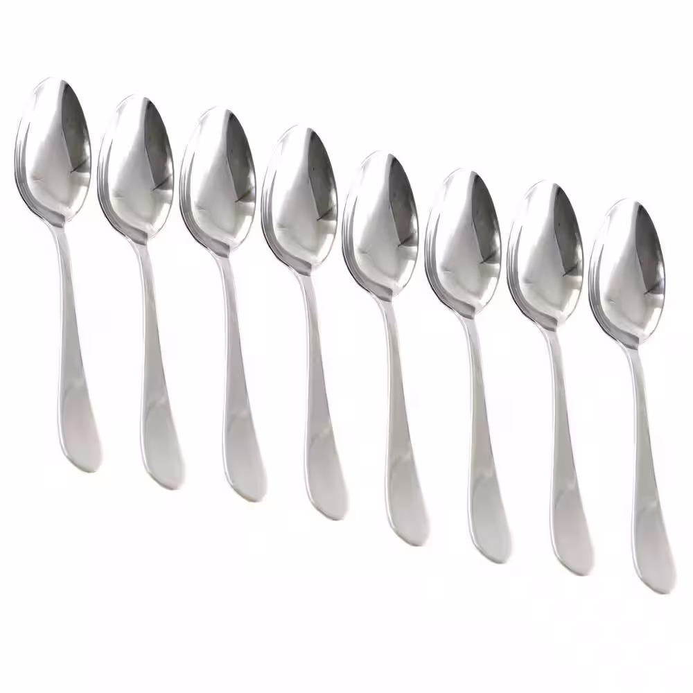 None 8 Piece Stainless Steel Teaspoon Set