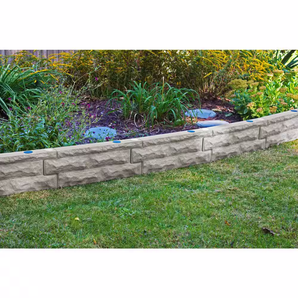 Good Ideas Garden Wizard Self Watering 2 ft. Landscape Border Wall in Sandstone