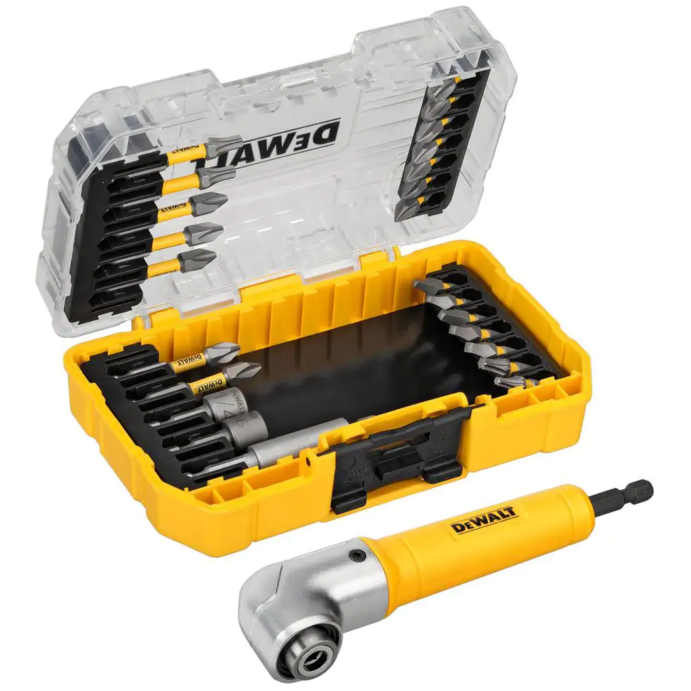 DEWALT Maxfit 1/4 in. Steel Screwdriving Bit Set with Right Angle Adapter (25-Piece)