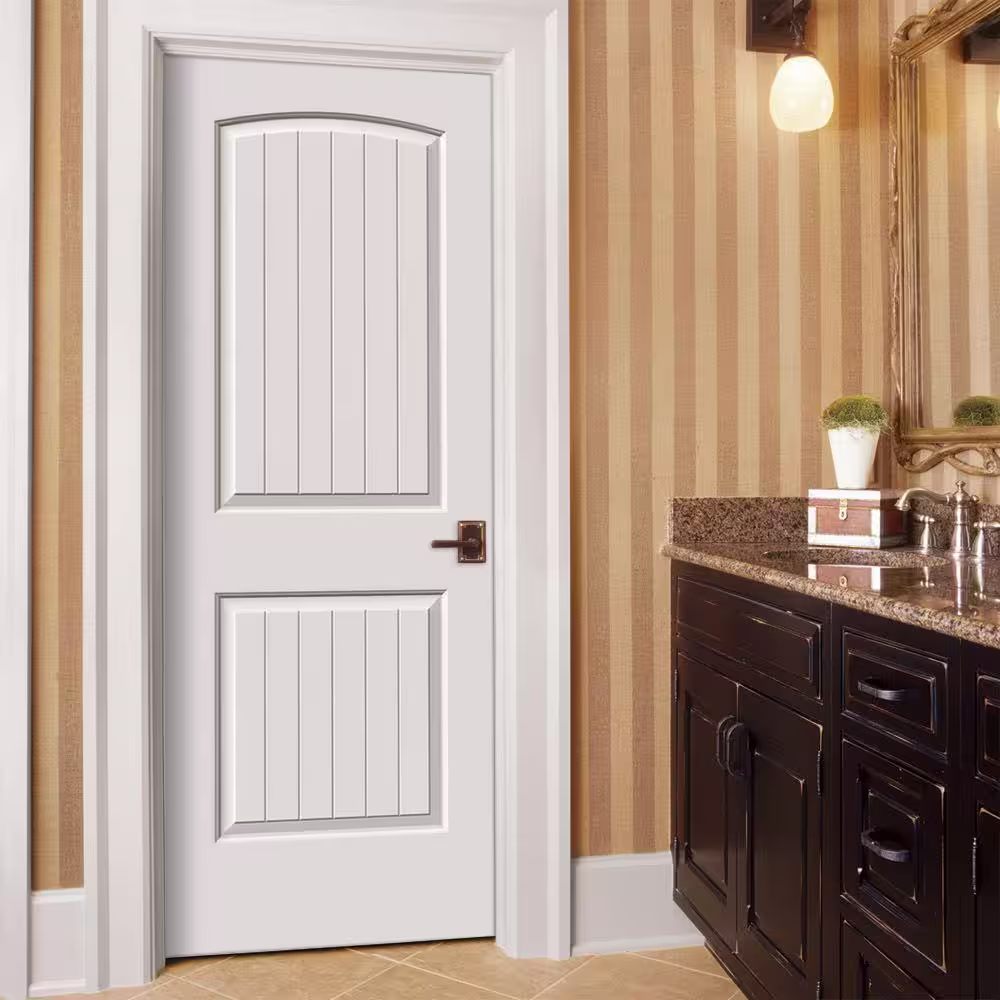 JELD-WEN 24 in. x 80 in. Santa Fe White Painted Smooth Solid Core Molded Composite MDF Interior Door Slab
