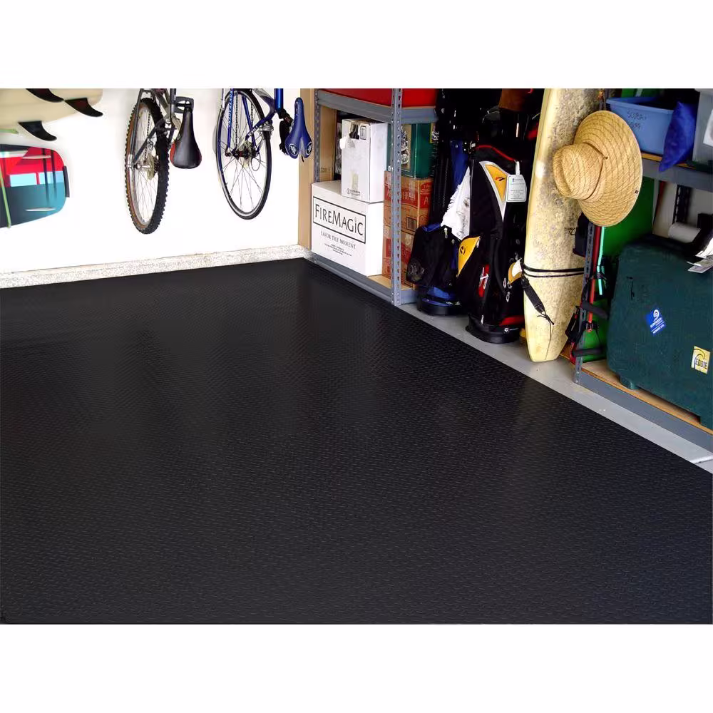 Diamond Deck 5 ft. x 35 ft. Black Textured PVC Rollout Flooring