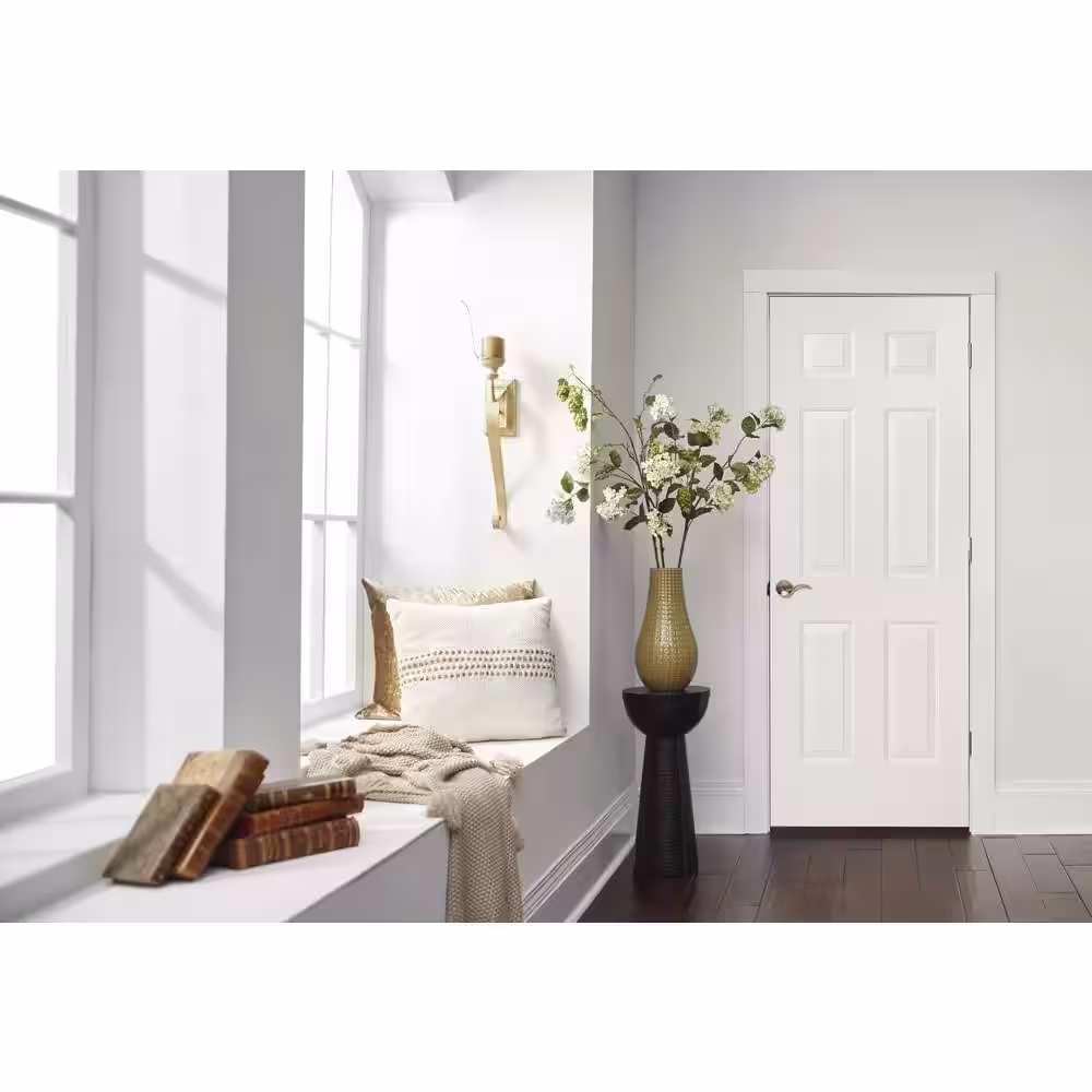 JELD-WEN 30 in. x 80 in. 6 Panel Colonist Primed Textured Molded Composite Interior Door Slab