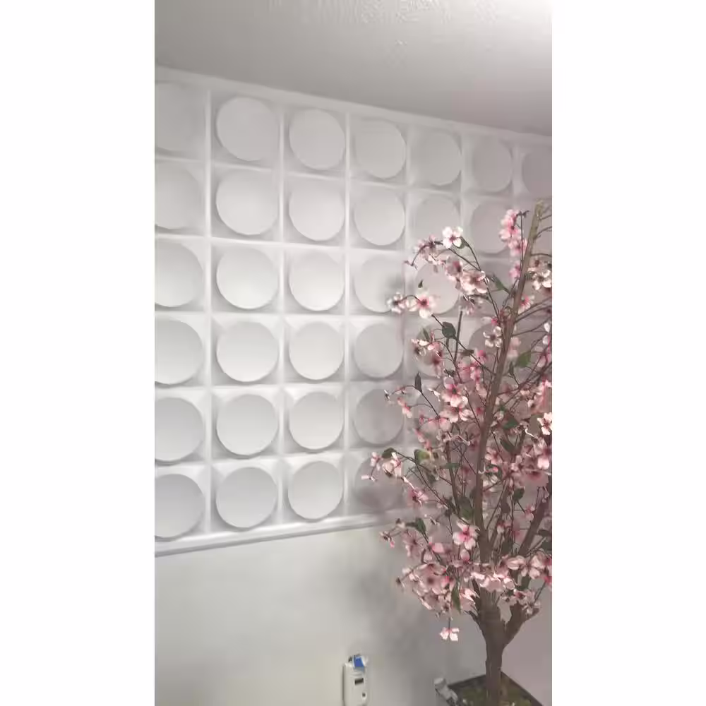 Art3d 32 sq. ft. of 19.7 in. x 19.7 in. Off-White PVC 3D Wall Panels Decorative Wall Murals (12-Pack)