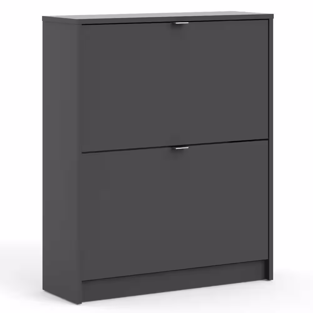 Tvilum Warner 33.54 in. H x 27.68 in. W Black Lead Wood Shoe Storage Cabinet