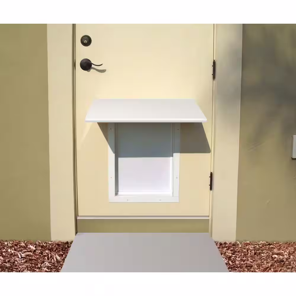 PlexiDor Performance Pet Doors White Universal Pet Door Awning