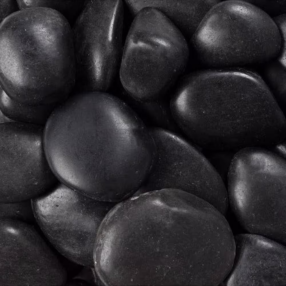 Rain Forest 6.25 cu. ft. 1 in. to 2 in. Small Black Polished Pebbles (1 Sack/Covers 38.64 sq. ft.)