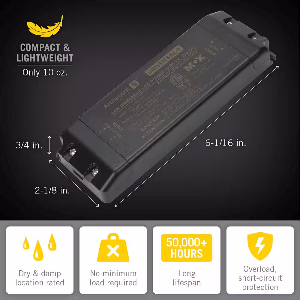 Armacost Lighting 24-Watt 12-Volt Universal Plus Dimming LED Transformer