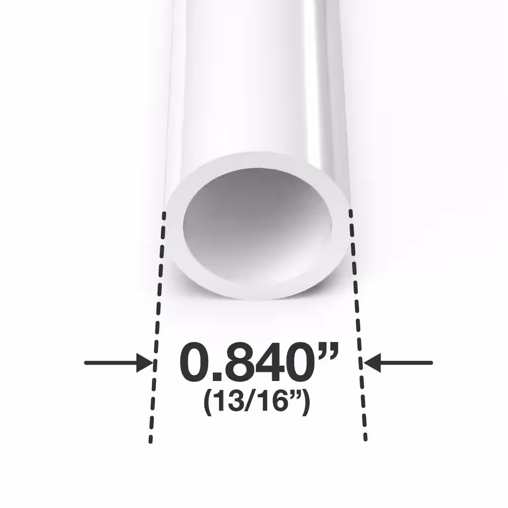 Formufit 1/2 in. x 5 ft. Furniture Grade Schedule 40 PVC Pipe in White (2-Pack)
