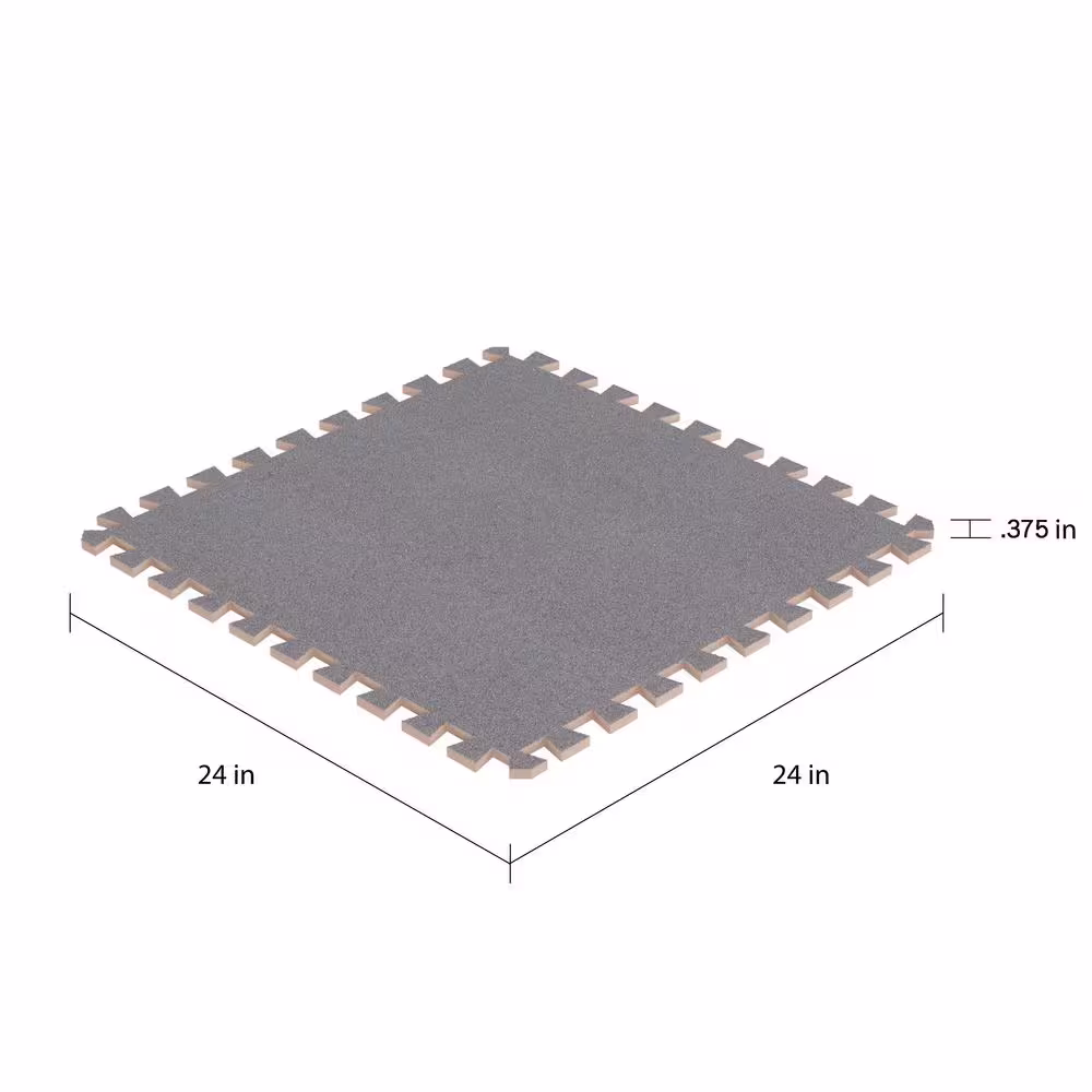 None 24 in. x 24 in. Gray Foam Mat Interlocking FloorTiles w/ EVA Foam Padding for Exercise/Playroom/Garage/Basement Flooring