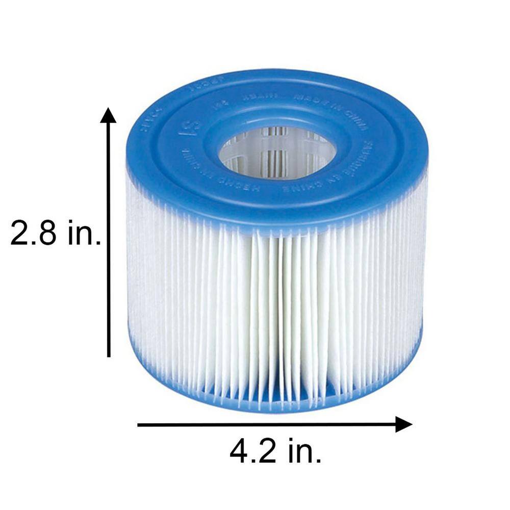 Intex PureSpa Plus Greywood Inflatable 6-Person Hot Tub Spa and Type S1 Filter Cartridges, 12 Pack