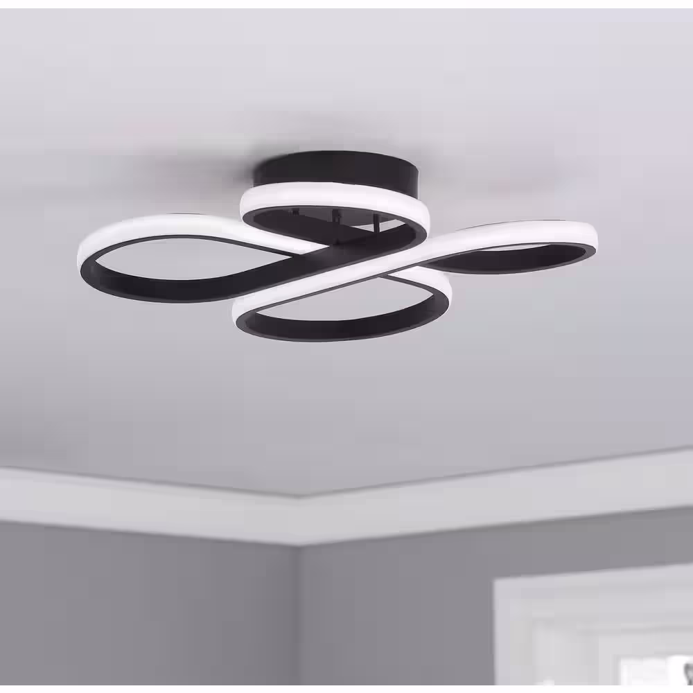 aiwen 20.5 in. 1-Light Modern Linear LED Flush Mount Ceiling Lighting Fixtures