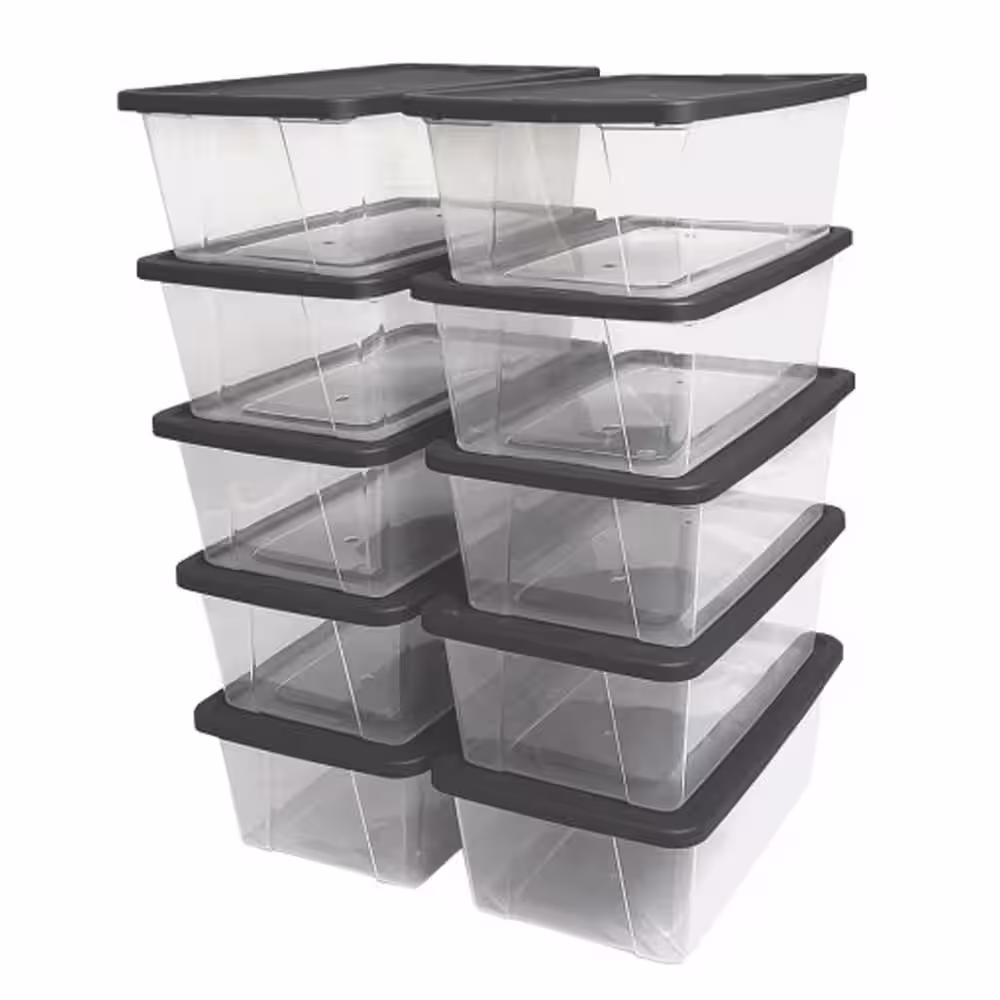 HOMZ Snaplock 6 qt. Organizer Storage Container Bin with Lid in Clear (20-Pack)