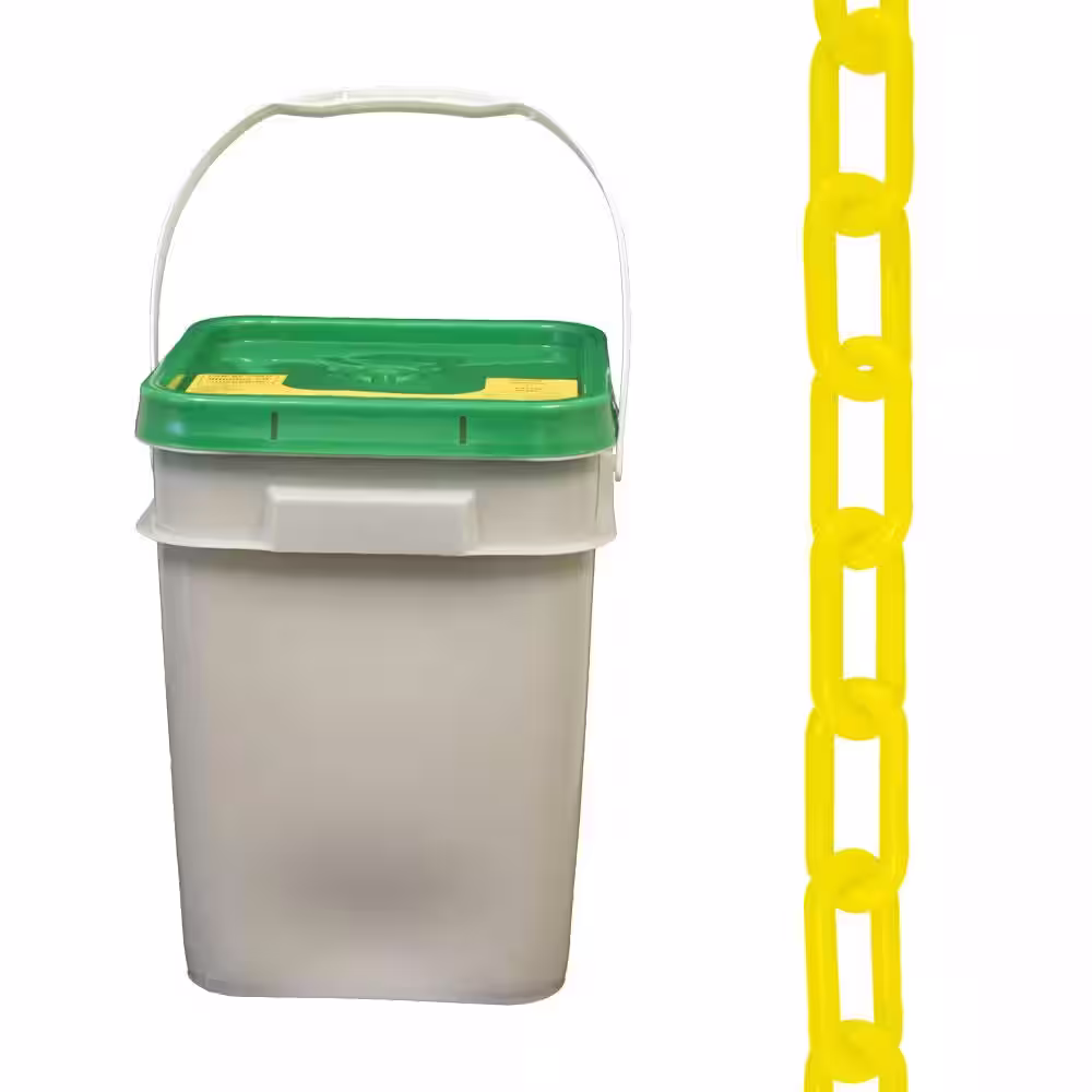 Mr. Chain 1.5 in. (#6, 38 mm) x 300 ft. Pail Yellow Plastic Chain