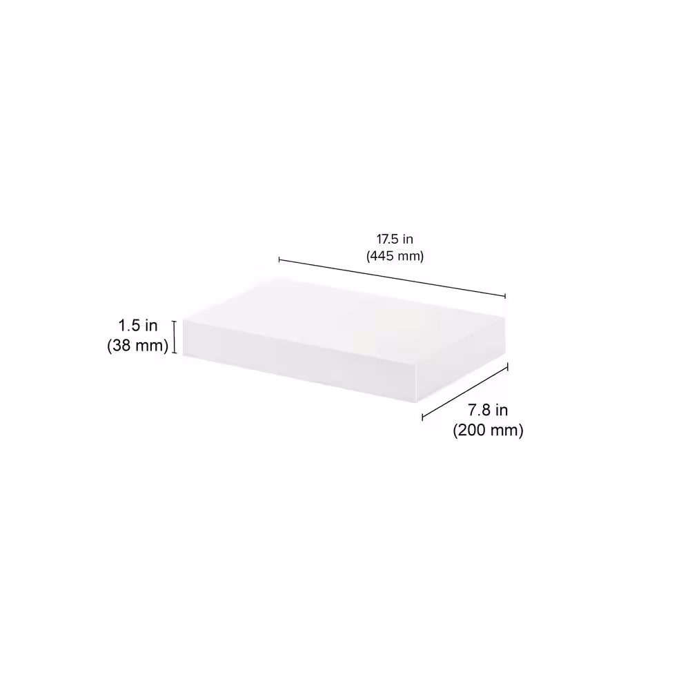 None BIG BOY Basic 17.5 in. x 8 in. x 1.5 in. White MDF Floating Decorative Wall Shelf with Brackets
