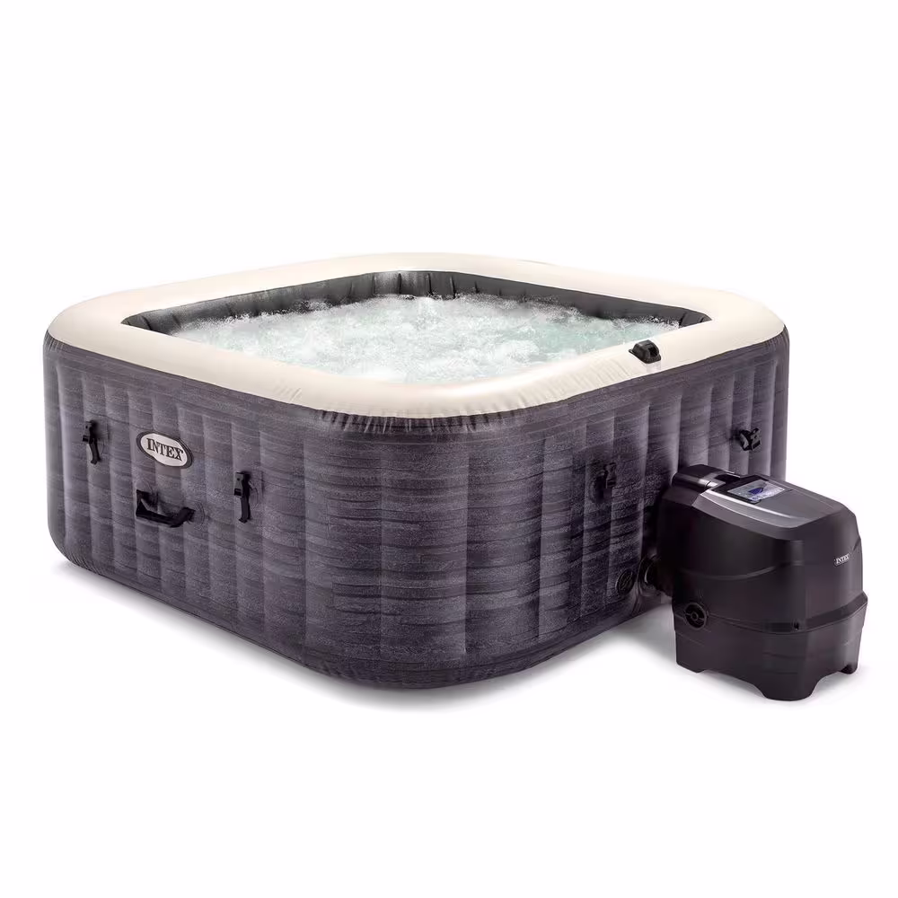 None PureSpa Plus 4-Person Inflatable Square Hot Tub Spa and Type S1 Filter Cartridges (12 Pack)
