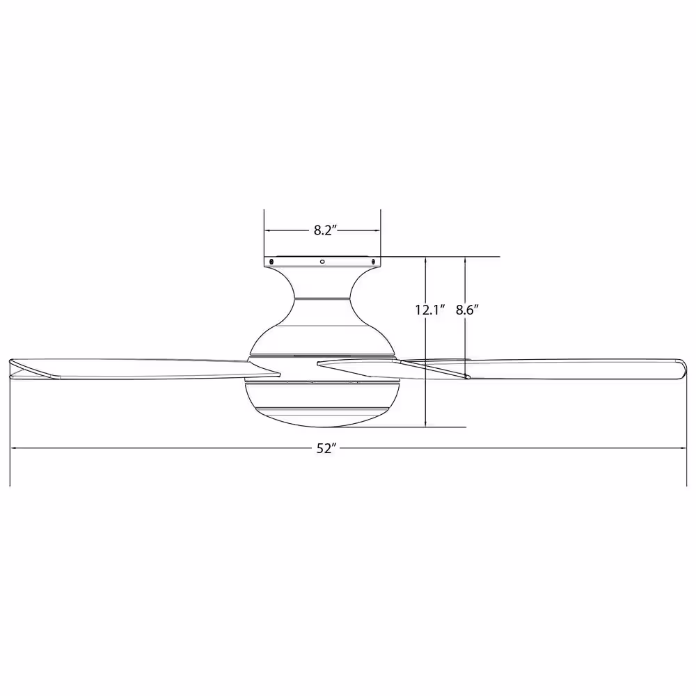 WAC Lighting Odyssey Indoor and Outdoor 5-Blade Smart Flush Mount Ceiling Fan 52 in. Matte Black with 3000K LED Light Kit and Remote