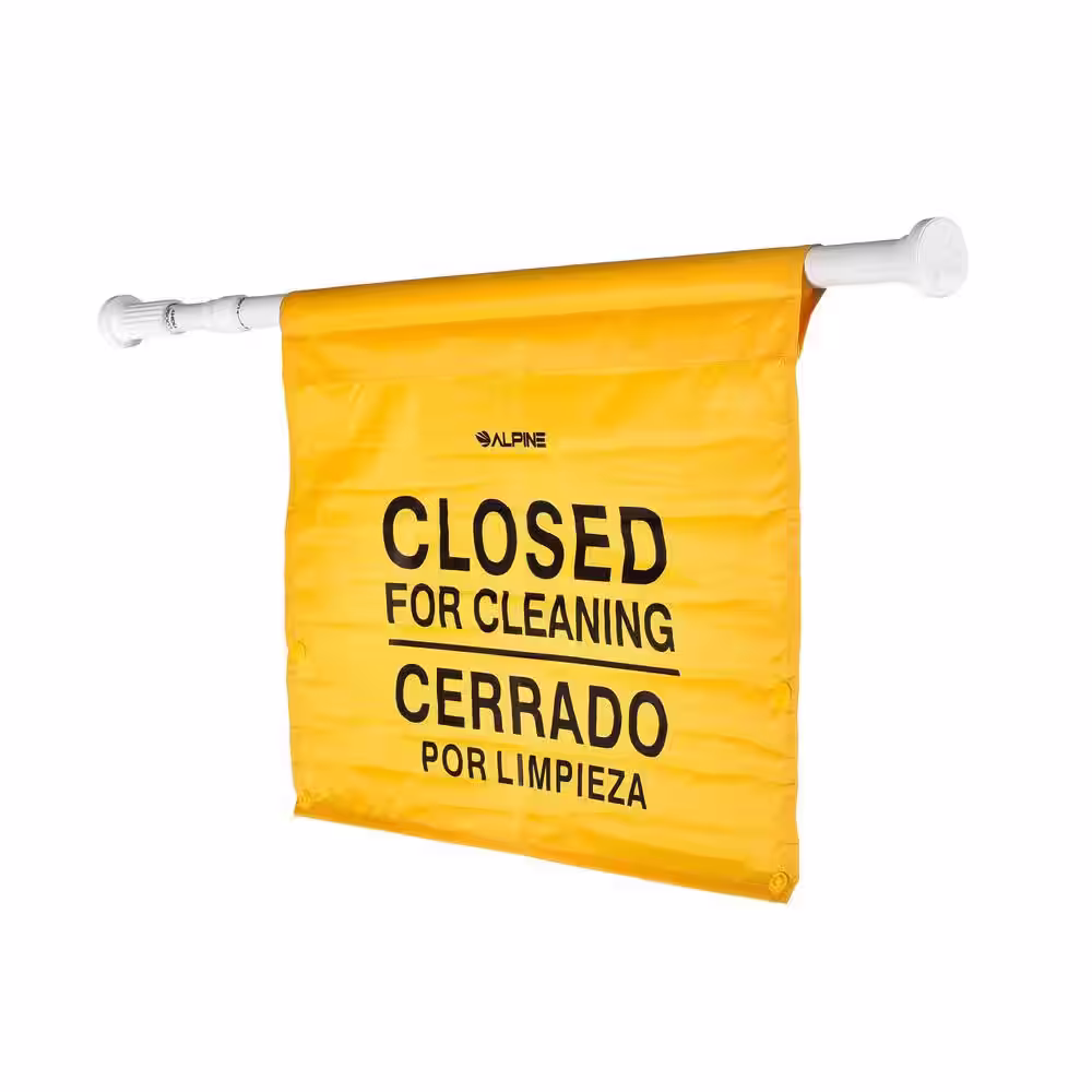 Alpine Industries 18 in. Safety Hanging Sign with Multi-Lingual Closed for Cleaning Imprint (4-Pack)