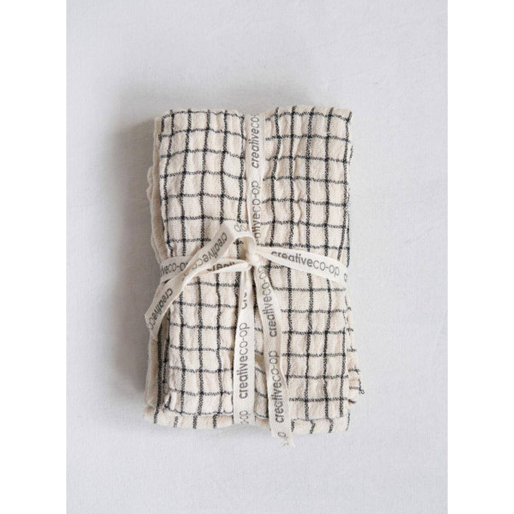 Storied Home Blue and White Cotton Tea Towel (Set of 2)