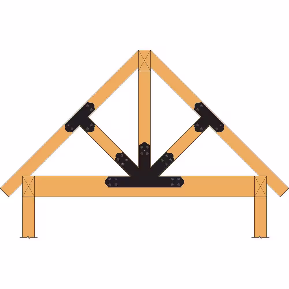 Simpson Strong-Tie Outdoor Accents Mission Collection 12:12 Pitch ZMAX, Black Powder-Coated Gable Plate