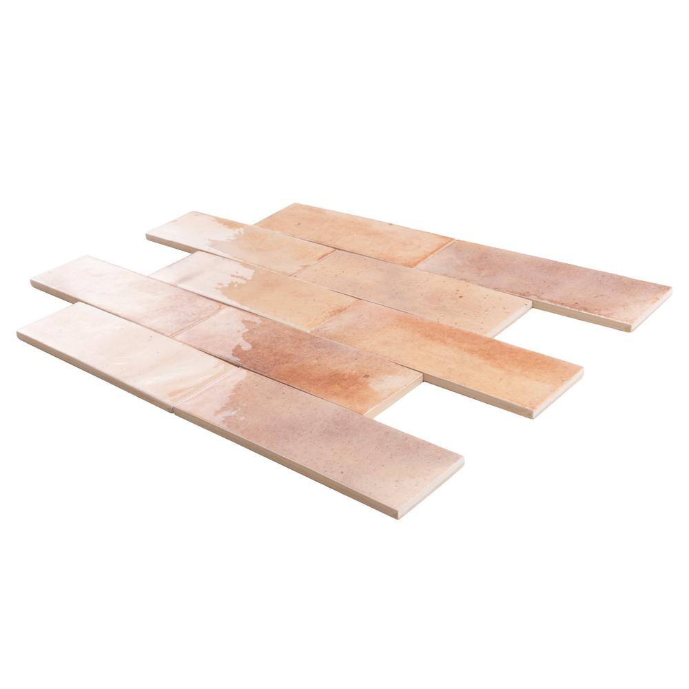 Apollo Tile Antiek Pink 2.58 in. x 7.9 in. Glossy Ceramic Subway Wall and Floor Tile (5.38 sq. ft./case) (38-pack)