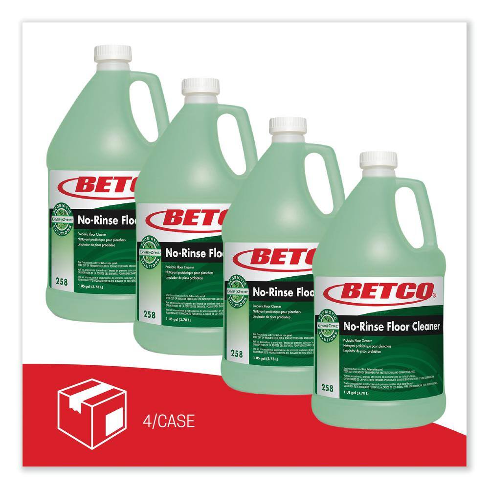 Betco 1 Gal. Rain Fresh Scent BioActive Solutions No-Rinse Floor Cleaner, Bottle (4-Pack)