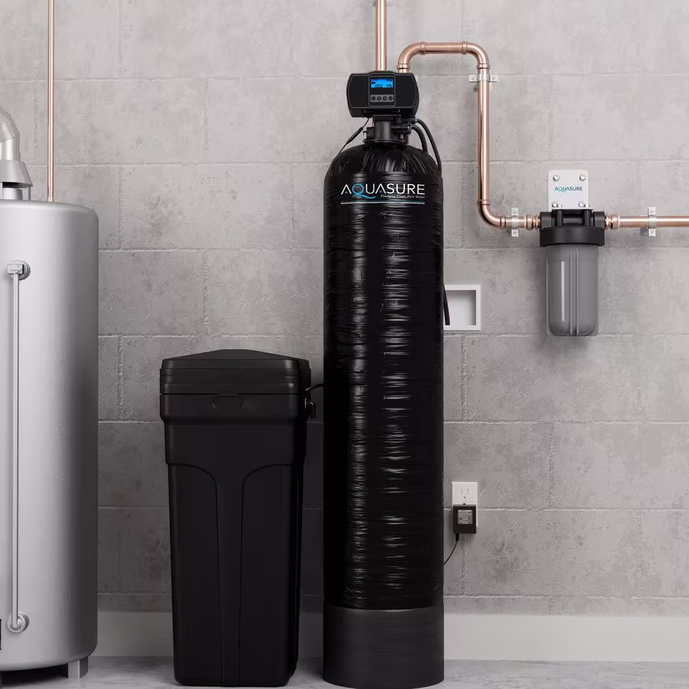 AQUASURE Harmony Series 32,000 Grain Electronic Metered Water Softener with Sediment and Carbon Pre-Filter