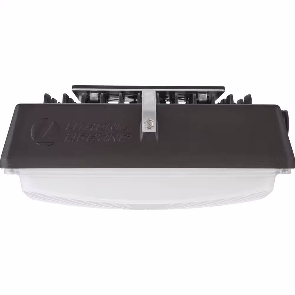 Lithonia Lighting Contractor Select CNY 150-Watt Equivalent 4500 Lumens Integrated LED Dark Bronze Canopy Light Fixture, 4000K