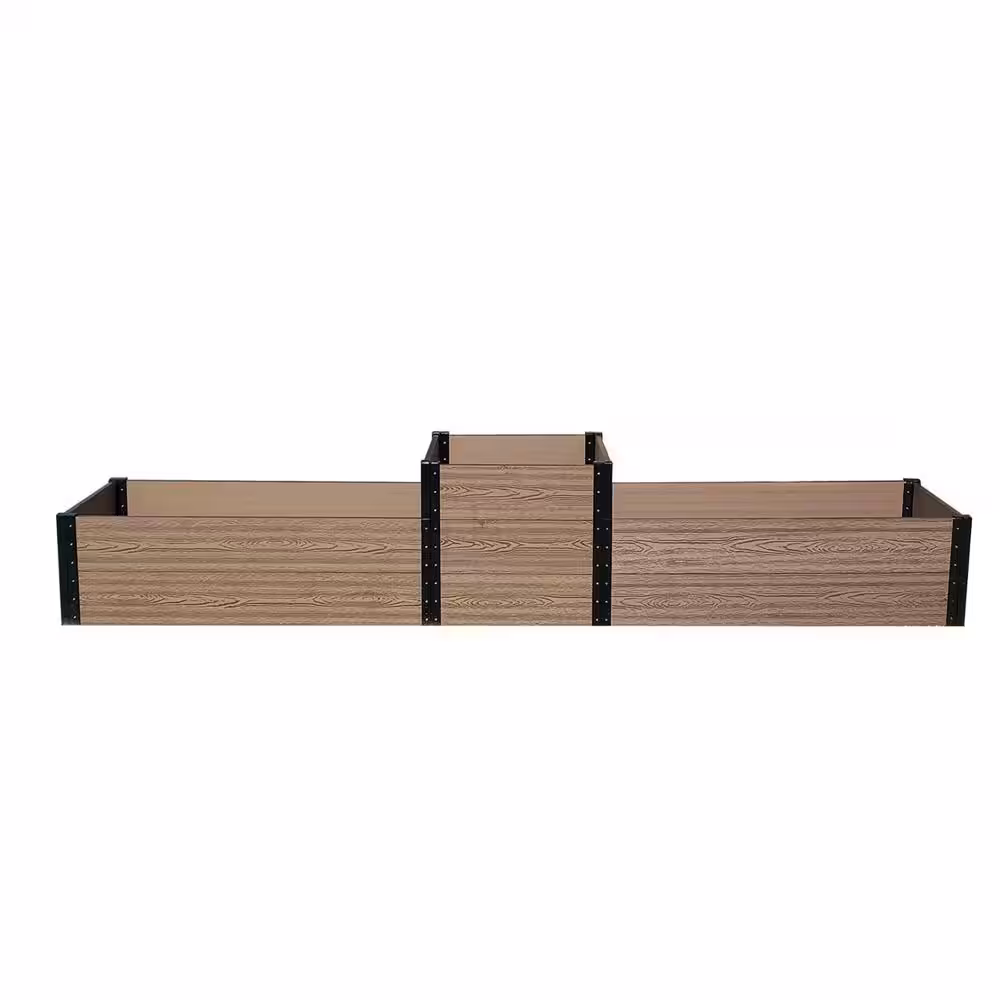 EverBloom 113 in. L x 21 in. W x 14/21 in. H Terraced Triple Garden Bed Composite Raised Bed