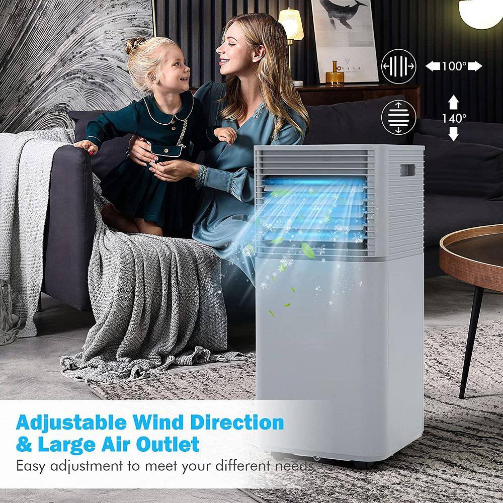 Gymax 3-in-1 Air Conditioner Dehumidifier Portable Air Cooler with Remote Control & Casters Gray