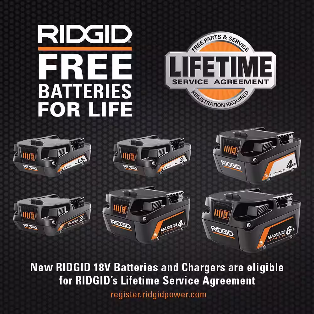 RIDGID 18V 6.0 Ah MAX Output Lithium-Ion Battery